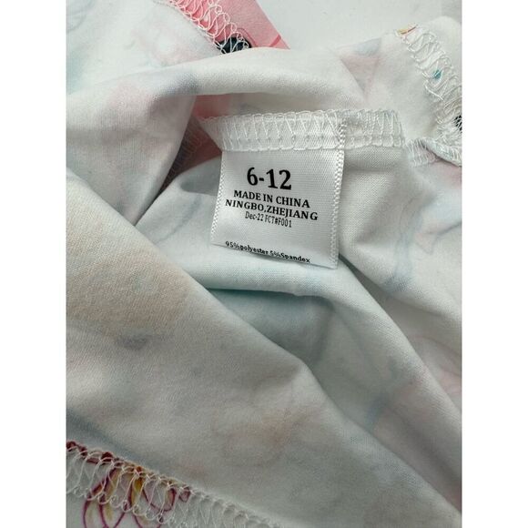 Pete‎ By Lucy Girl's Size 6-12 Knit Tropical Print Summer Dress Blue/White NWT - Picture 4 of 5